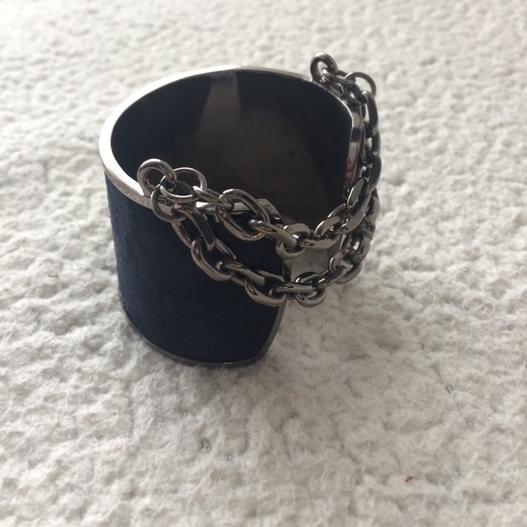 Paige Novick Blue Suede Chain Cuff - Picture 2 of 5